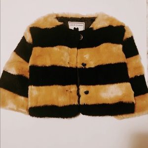 JANIE and JACK faux fur crop coat